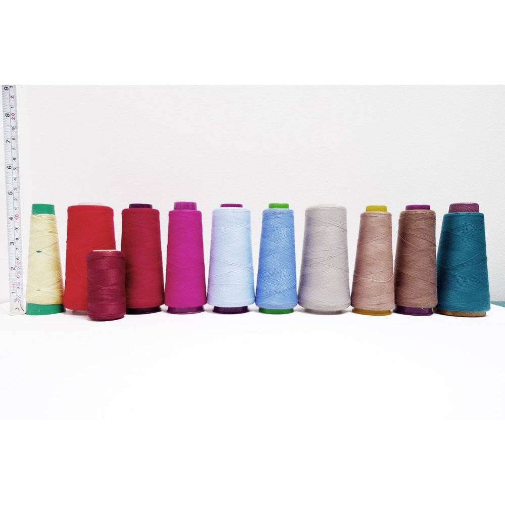 EUC USED LOT 11 pc Polyester Spun Thread Cones/Spool Assorted Colors No Repeats